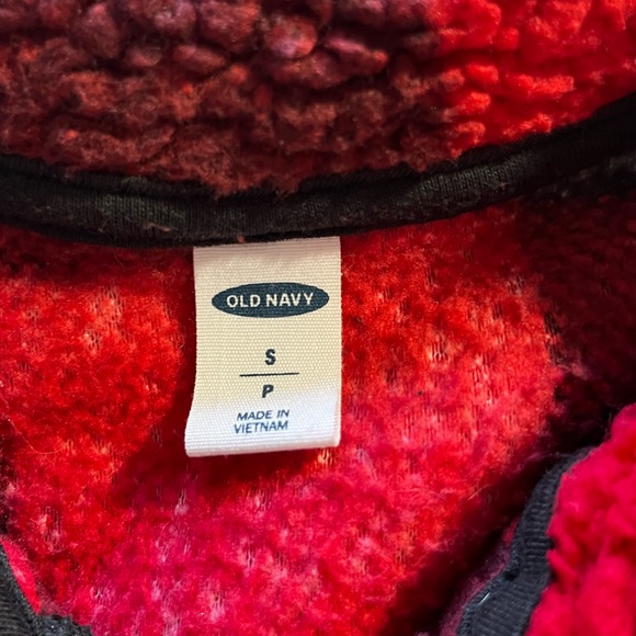 Old Navy- Plaid Quarter Zip Fleece Hoodie - Picture 5 of 9